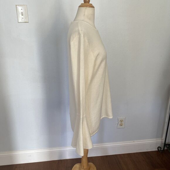 Charlotte Brody Cashmere Sweater Womens M Cream Bell Sleeve Minimalist Luxe - Picture 5 of 10
